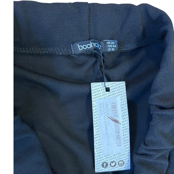 NWT New W/ Tags Boohoo Pull-on Black Pants Casual Comfortable Elastic Back Sz 18 - Picture 2 of 2